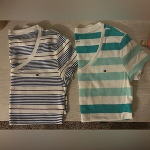 Striped V-Neck T-Shirts set